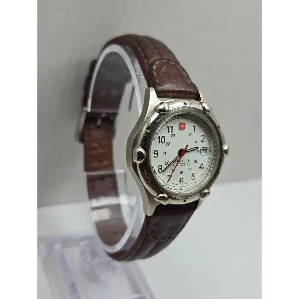 Vintage Wenger SAK Design Womens 30mm Swiss Quartz Field Watch 100M New Battery